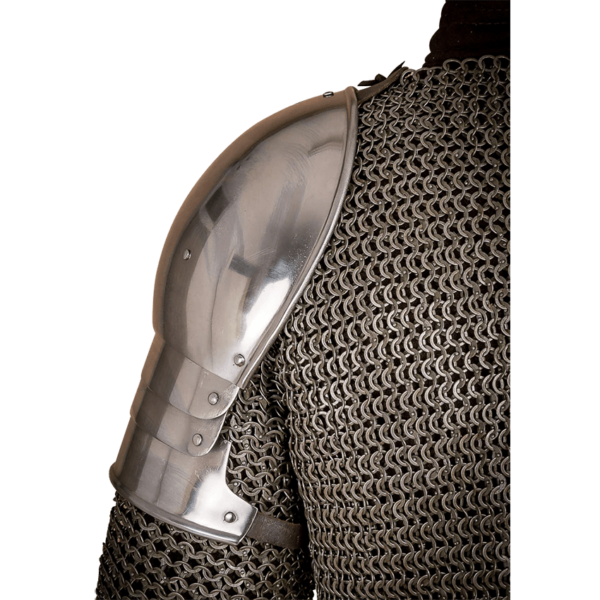 Knights 15th Century Steel Pauldrons - Polished