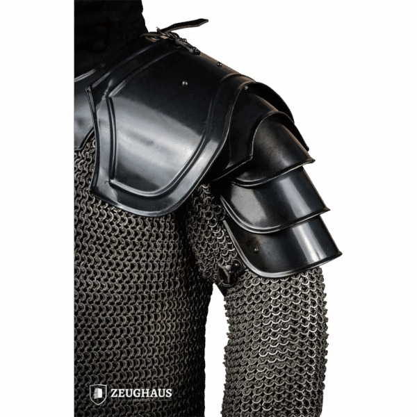 Warrior Steel Pauldrons - Blackened