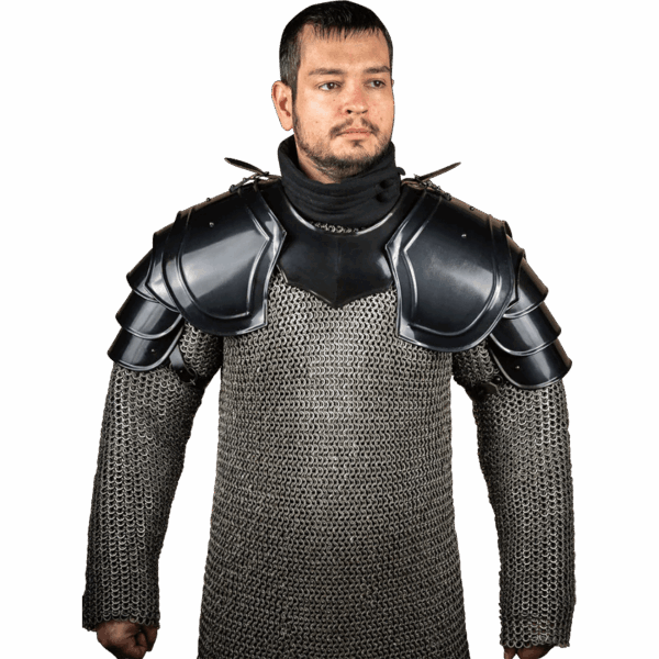 Warrior Steel Pauldrons - Blackened