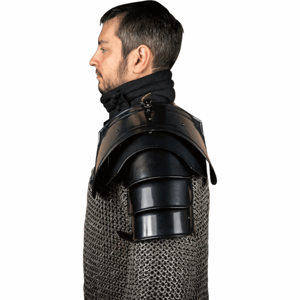 Warrior Steel Pauldrons - Blackened