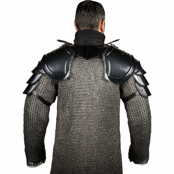Warrior Steel Pauldrons - Blackened