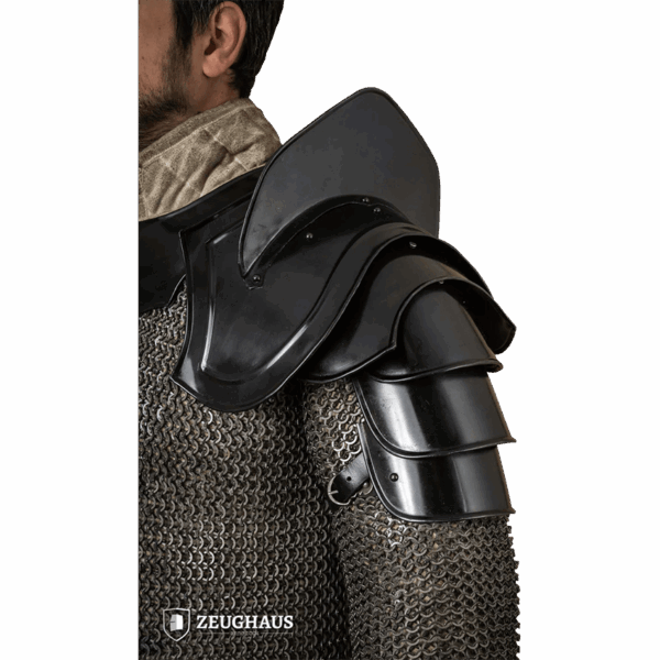 Bladebreaker Warrior Steel Pauldrons - Blackened