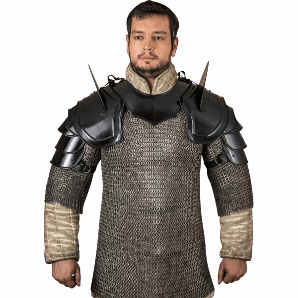 Bladebreaker Warrior Steel Pauldrons - Blackened