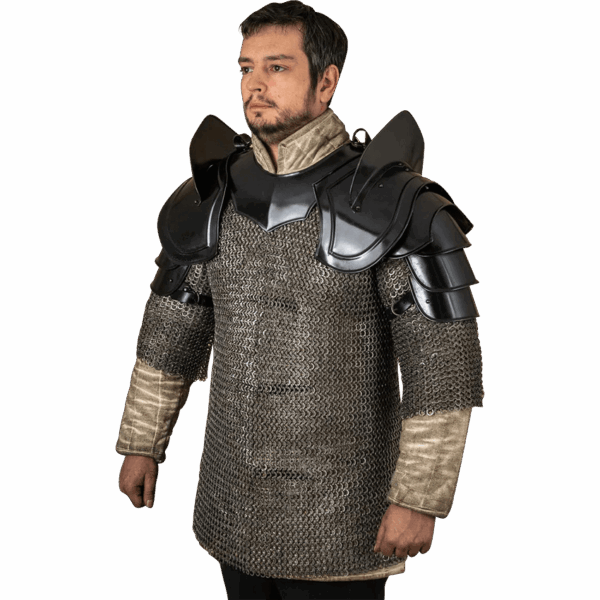 Bladebreaker Warrior Steel Pauldrons - Blackened