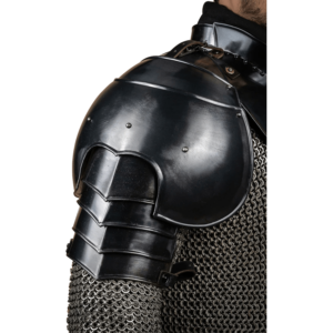 Knight Steel Pauldrons - Blackened