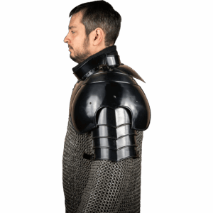 Knight Steel Pauldrons - Blackened