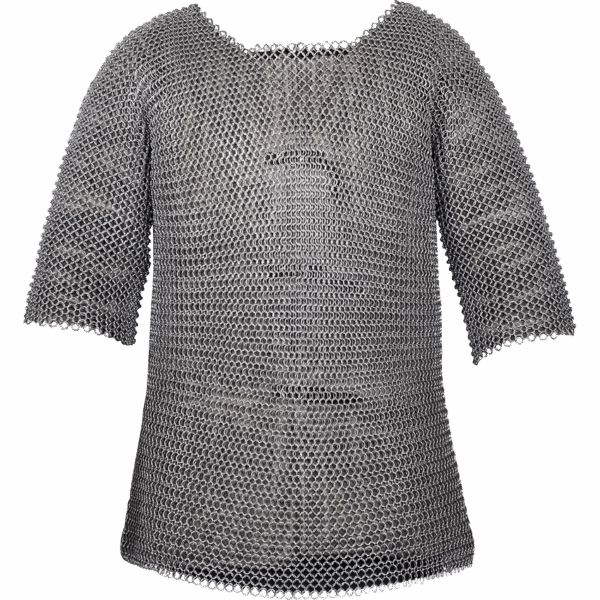 Butted Steel Chainmail Haubergeon - Zinc Polished