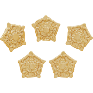 Tudor Rose Brass Belt Accents - Set of 5