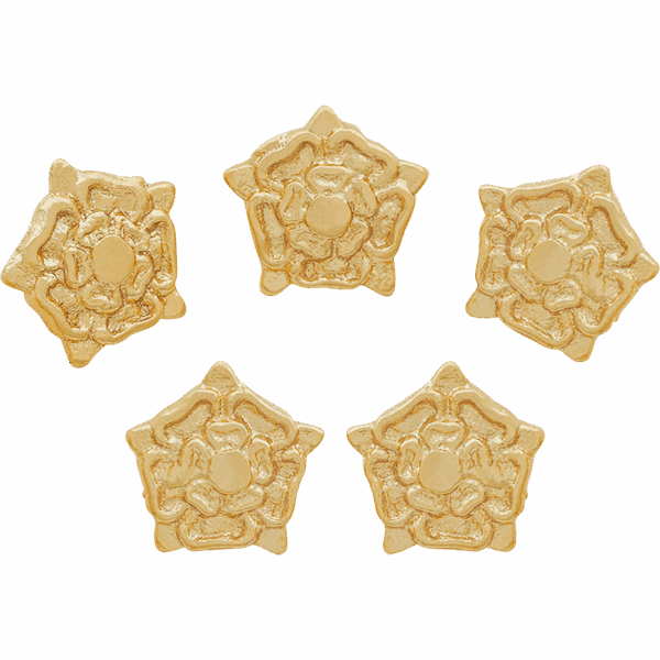 Tudor Rose Brass Belt Accents - Set of 5