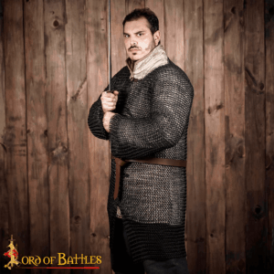 Butted Steel Chainmail Hauberk - Blackened