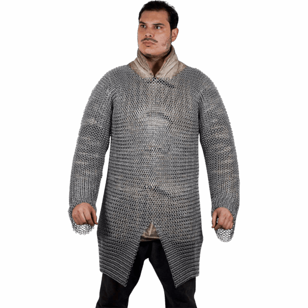 Butted Steel Chainmail Hauberk - Zinc Polished