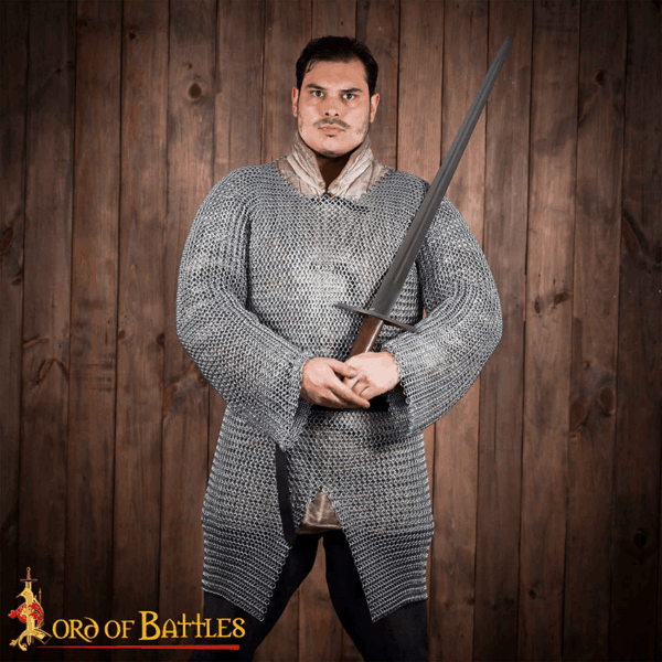 Butted Steel Chainmail Hauberk - Zinc Polished