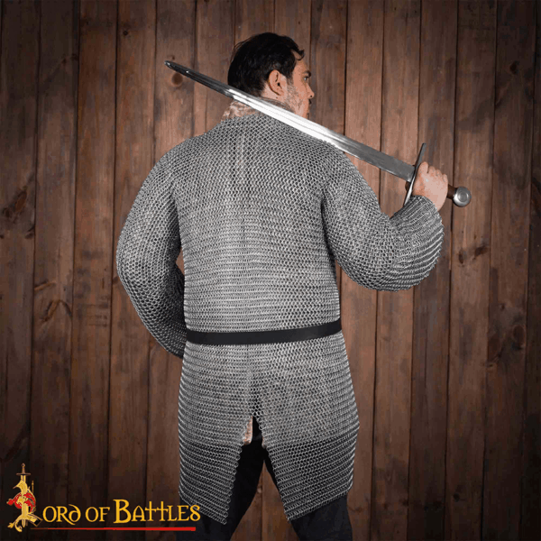 Butted Steel Chainmail Hauberk - Zinc Polished