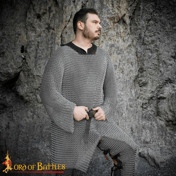 Butted Steel Chainmail Hauberk - Zinc Polished