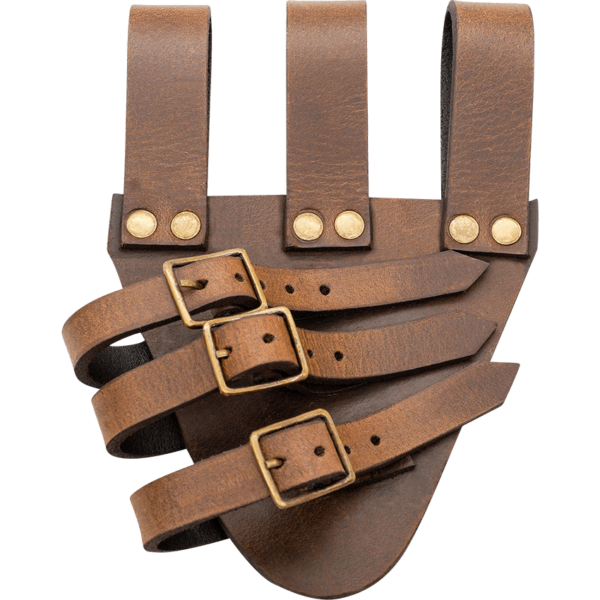 Triple Buckle Rapier Sword Frog - Brown