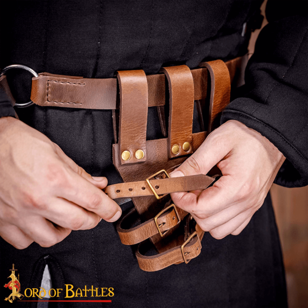 Triple Buckle Rapier Sword Frog - Brown