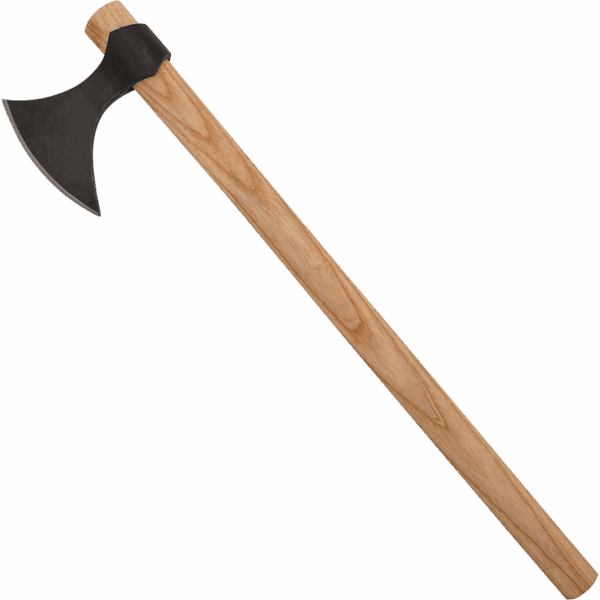 Hand Forged Viking Battle Axe - Light Hardwood Handle