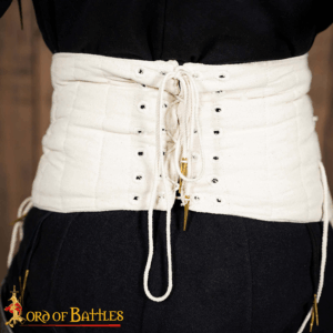 Medieval Padded Broad Arming Belt - Ecru