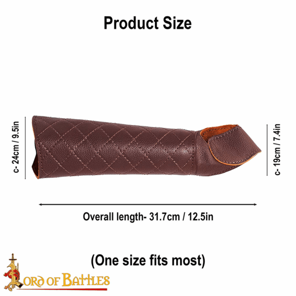 Archer's Leather Bracer with Thumb Guard - Brown