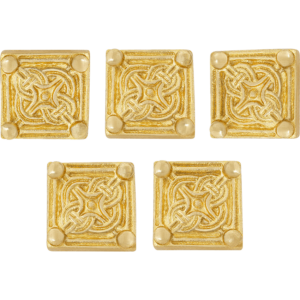 Brass Square Viking Belt Accents - Set of 5