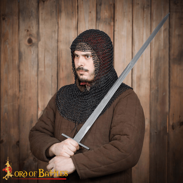 Butted Steel Chainmail Coif - Blackened