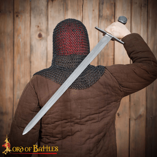 Butted Steel Chainmail Coif - Blackened