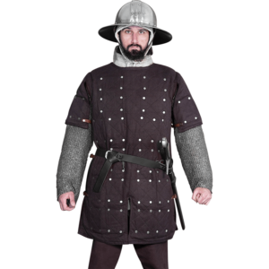 Medieval Brigandine with Riveted Steel Plates - Brown