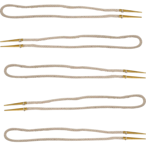Brass Tip Medieval Tie Strings - Ecru - Set of 5