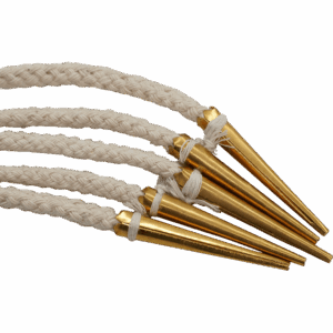 Brass Tip Long Medieval Tie Strings - Ecru - Set of 5