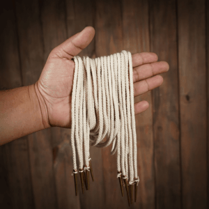 Brass Tip Long Medieval Tie Strings - Ecru - Set of 5