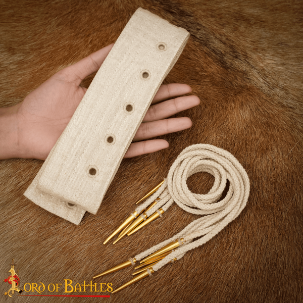 Medieval Padded Arming Belt - Ecru