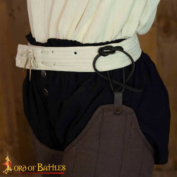 Medieval Padded Arming Belt - Ecru