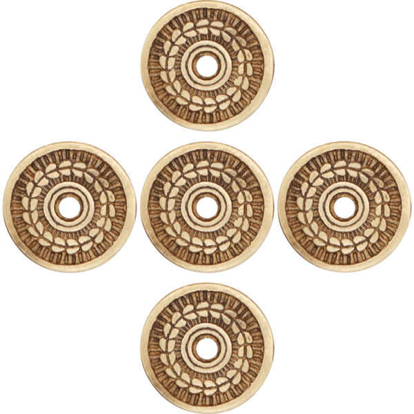 Medieval Laurel Brass Washers - Set of 5