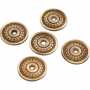 Medieval Laurel Brass Washers - Set of 5