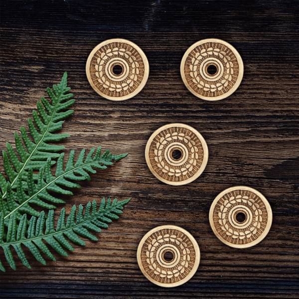 Medieval Laurel Brass Washers - Set of 5