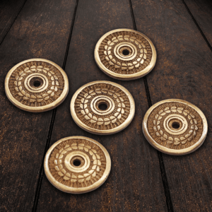 Medieval Laurel Brass Washers - Set of 5