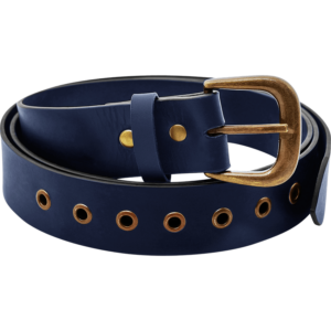Knights Simple Medieval Leather Belt - Blue