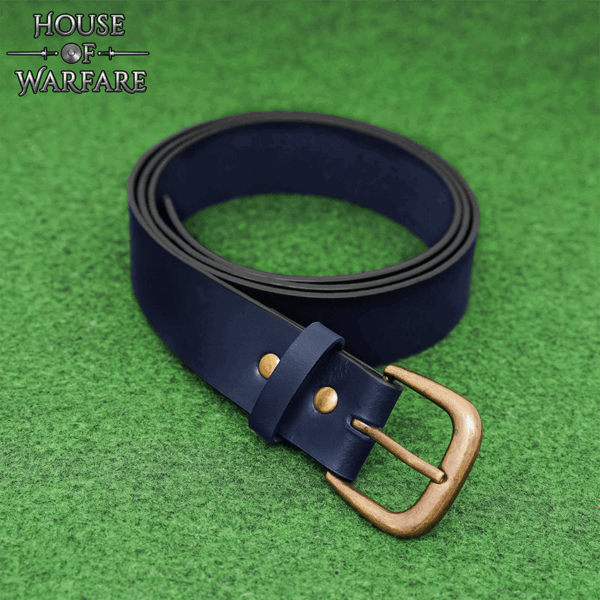 Knights Simple Medieval Leather Belt - Blue