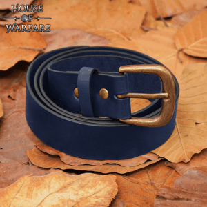 Knights Simple Medieval Leather Belt - Blue