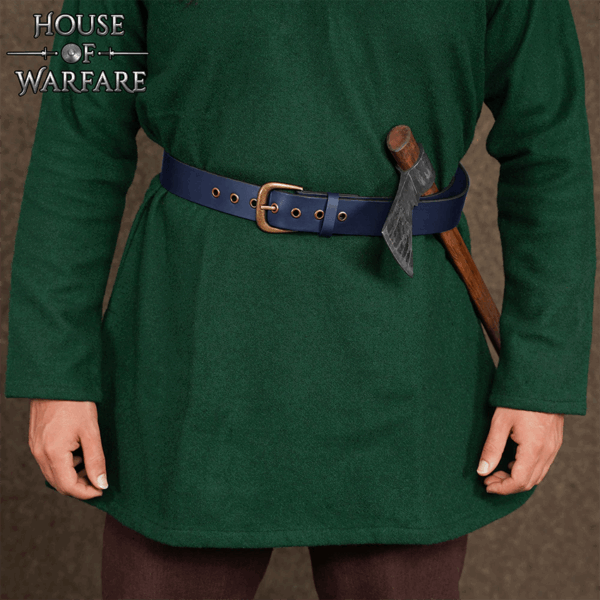 Knights Simple Medieval Leather Belt - Blue