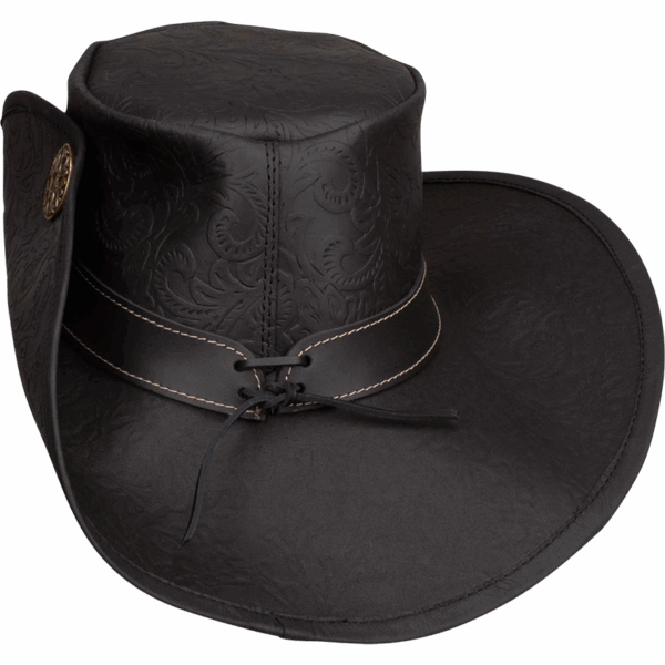 Flandes Embossed Leather Hat