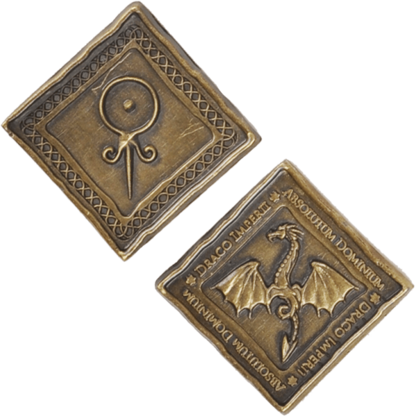 Set of 10 Gold Dragon LARP Coins