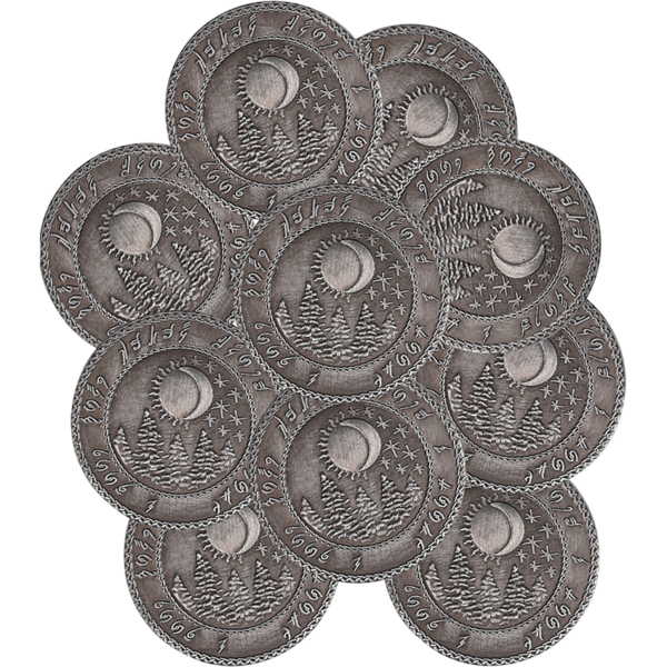 Set of 10 Silver Elven LARP Coins