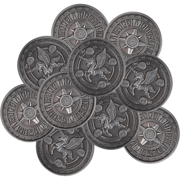 Set of 10 Silver Air LARP Coins