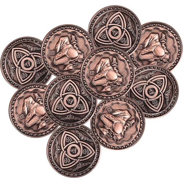 Set of 10 Copper Mage LARP Coins