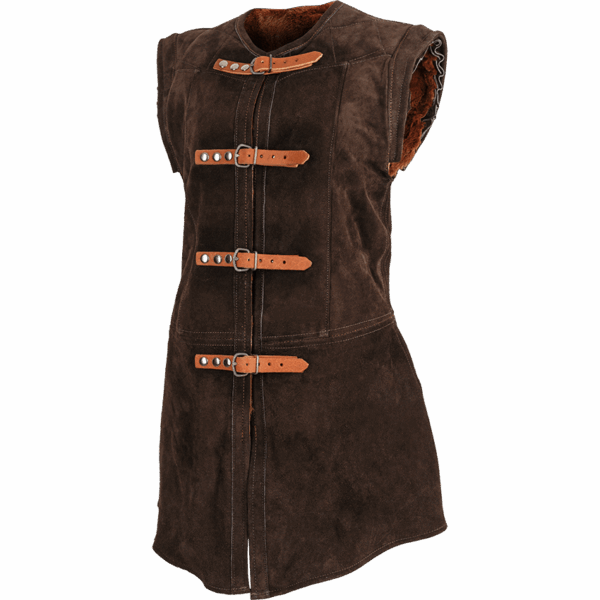Muskrat Fur Lined Garen Suede Vest