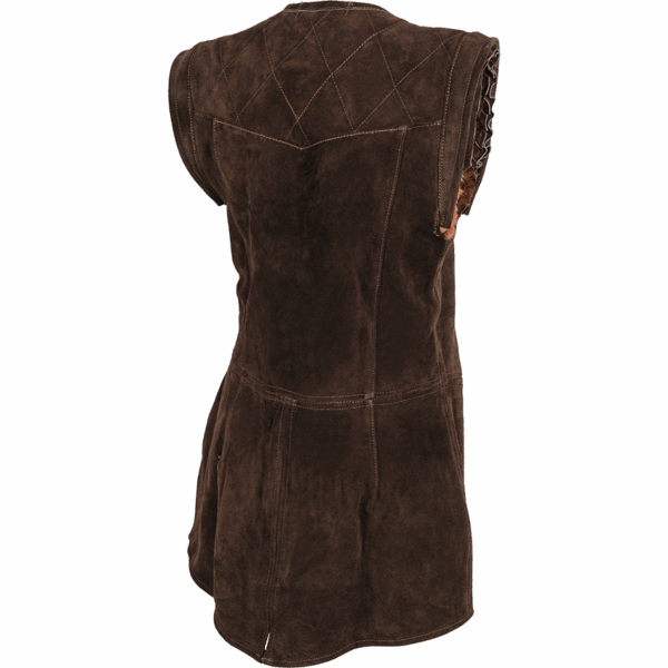 Muskrat Fur Lined Garen Suede Vest