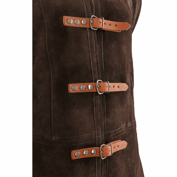 Muskrat Fur Lined Garen Suede Vest