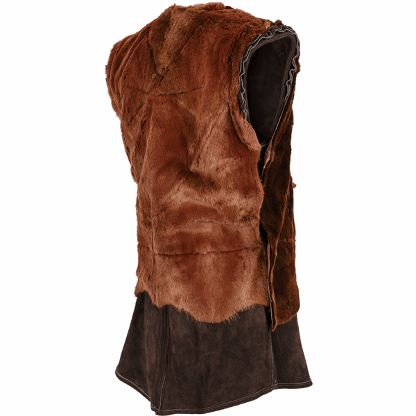 Muskrat Fur Lined Garen Suede Vest