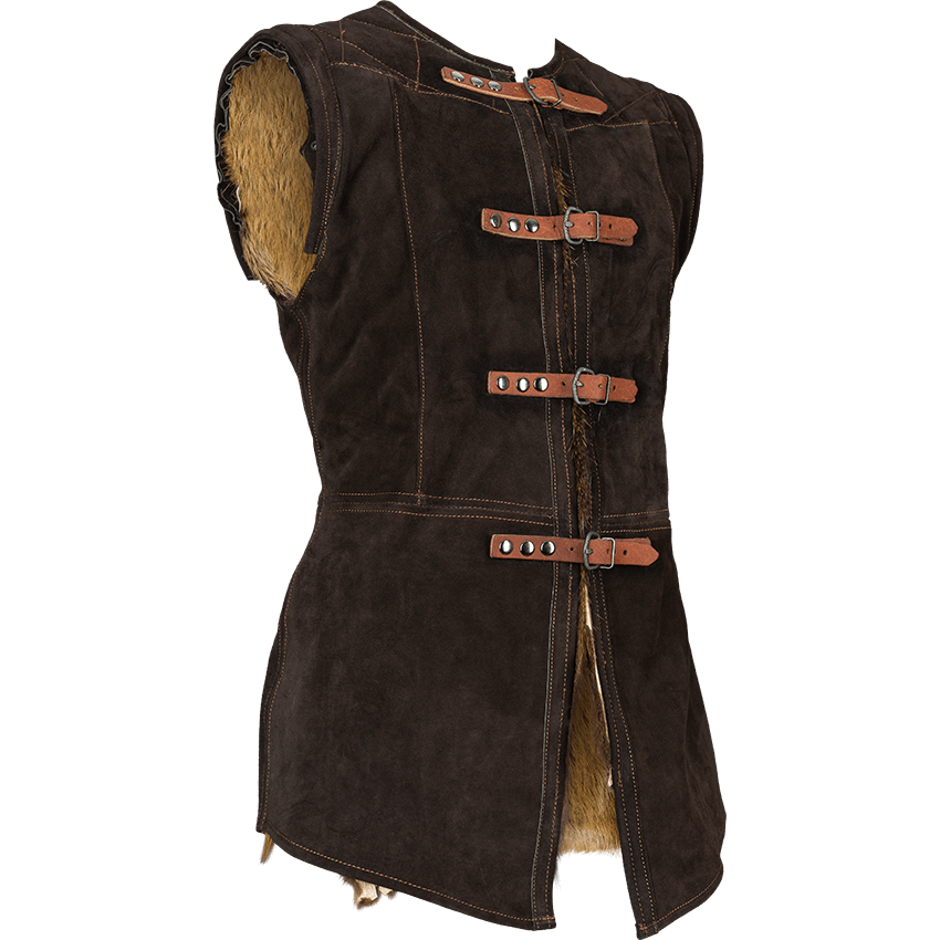 Nutria Fur Lined Garen Suede Vest